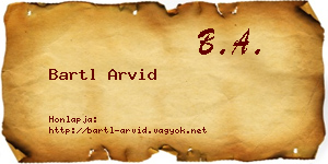 Bartl Arvid névjegykártya